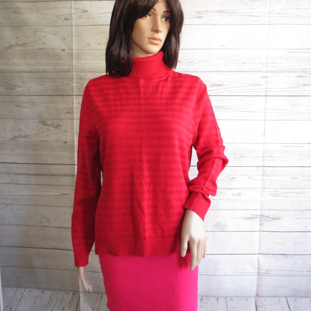 NWT - CHARTER CLUB red turtleneck sweater - sz PL